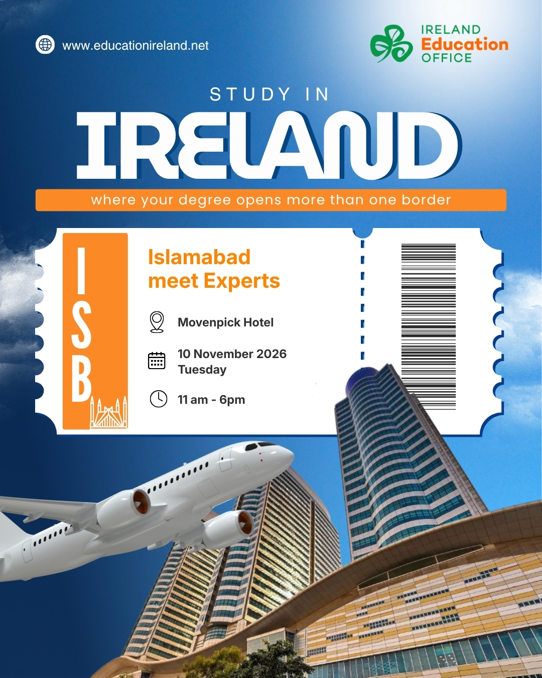 Islamabad meet the experts, Movenpick Hotel, 10 November 2026, Tuesday, 11 am to 6 pm