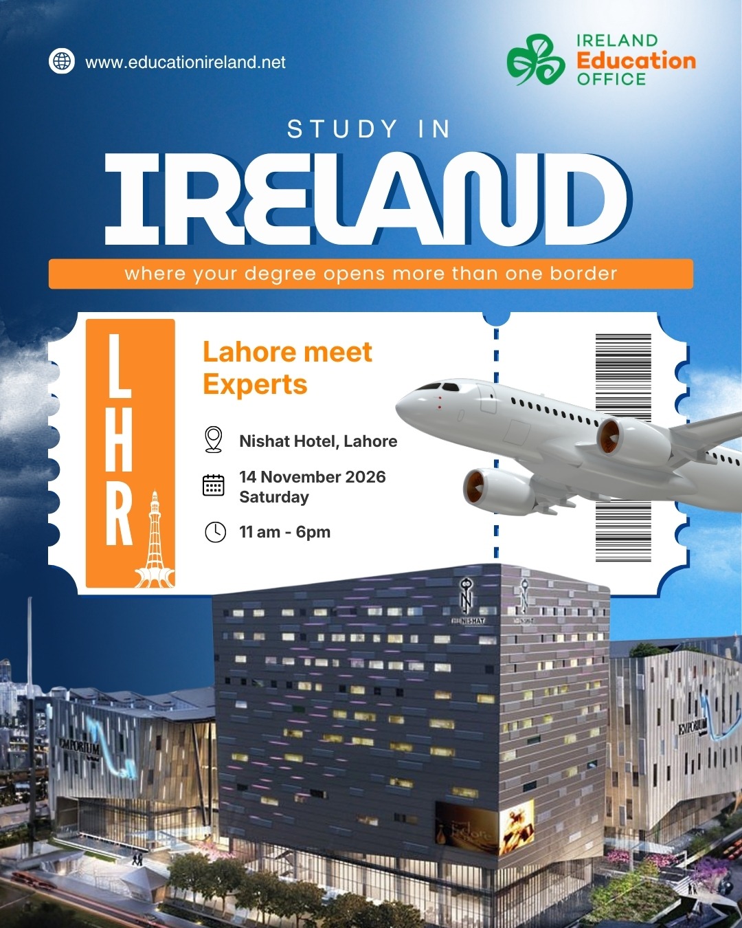 Lahore meet the experts, Nishat Hotel, 14 November 2026, Saturday, 11 am to 6 pm
